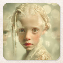 Dreamlike Children Portrait Whispered Light Child Rechteckiger Pappuntersetzer