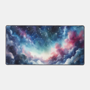 Dreamlike Watercolor Night Sky Desk Mat Schreibtischunterlage
