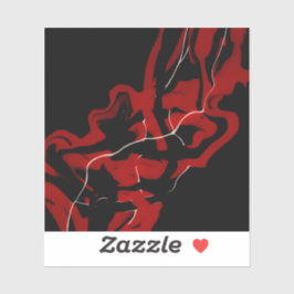 Dreams and Nightmares Abstract Red Black Fluid Art Aufkleber