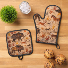 Dreams Cave art oven and potholder Ofenhandschuh & Topflappen-Set