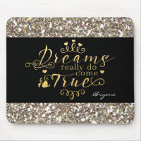 DREAMS KÖNNEN WAHRSCHEINLICH Gold Glitzer Mouse Pa
