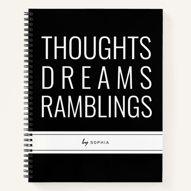 Dreams Ramblings Thoughts Personalisiert Journal Notizbuch (Vorderseite)