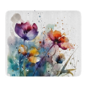 Dreamscape Garden: Abstrakte Aquarell-Blume Schneidebrett