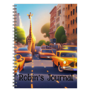 Dreamscape Giraffe in der Stadt mit Autos-Notebook Notizblock