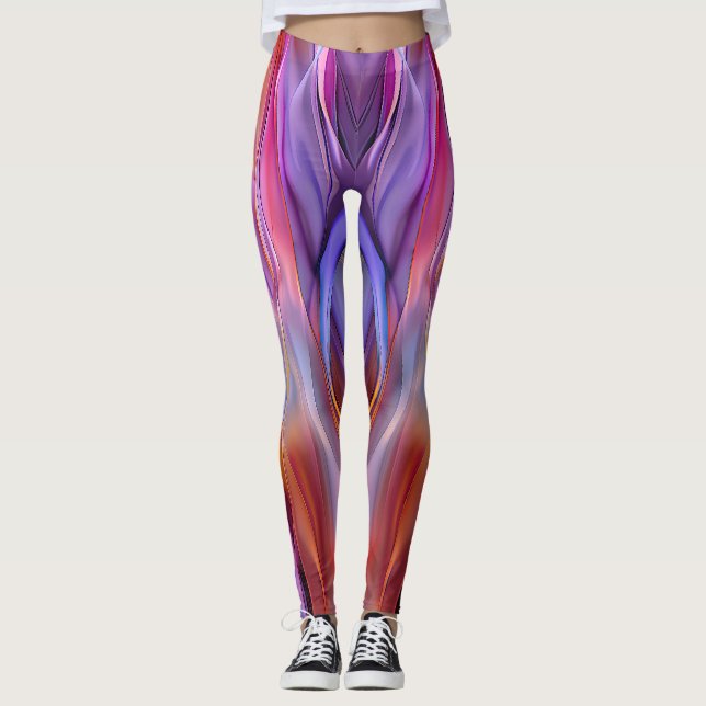 "Dreamscape Waves" Zeitgenössische Abstrakte Kunst Leggings (Vorderseite)