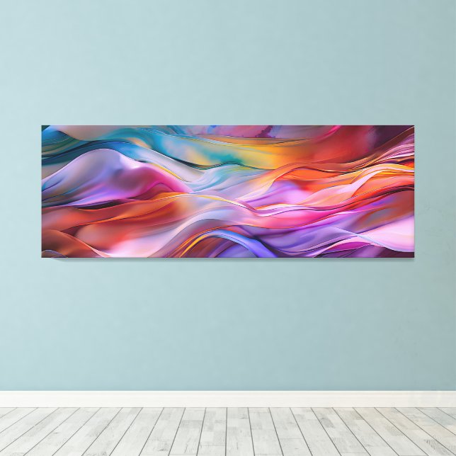 "Dreamscape Waves" Zeitgenössische Abstrakte Kunst Leinwanddruck (Insitu (Holzboden))