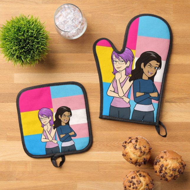 DreamsIntoRealityComics nur die 2 Cover Art von un Ofenhandschuh & Topflappen-Set (Oben Unten)