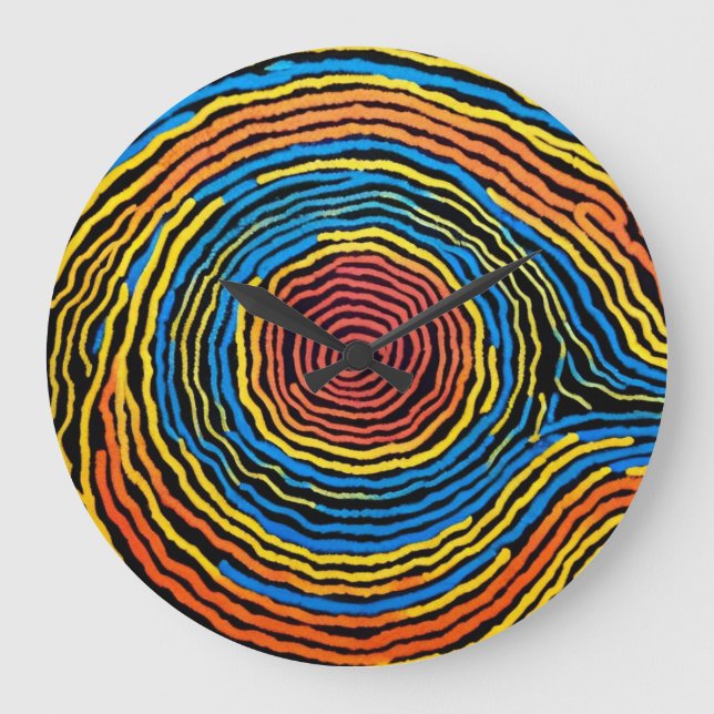 Dreamtime Australian Aboriginal Design #2 Große Wanduhr (Vorderseite)