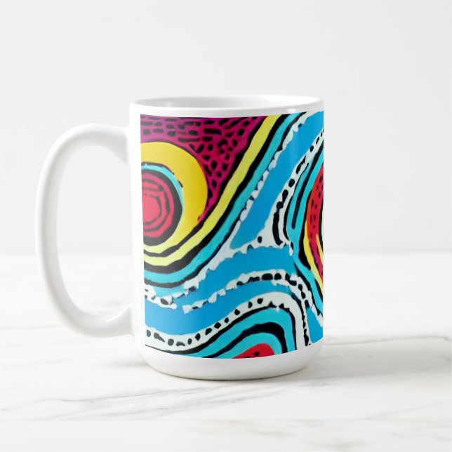 Dreamtime Australian Aboriginal Design #2 Kaffeetasse (Links)