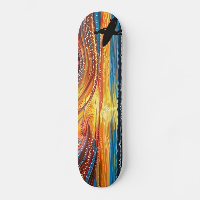 Dreamtime Surf - Limited Edition Aborigine Dot Ar Skateboard (Vorderseite)