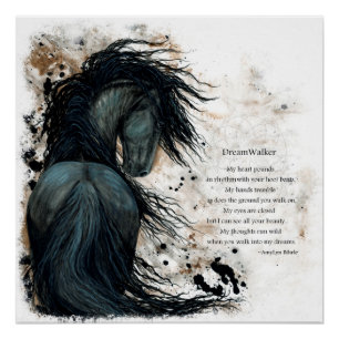 DreamWalker Gedicht Friesian Horse Poster von Bihr