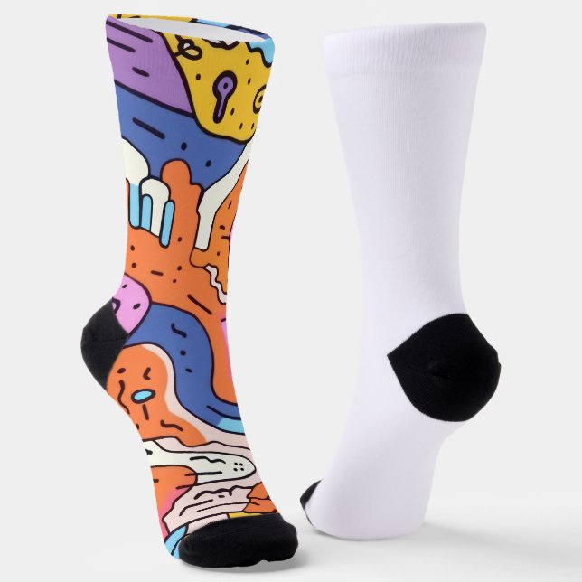 Dreamwalkers Psychedelic Crew Socks, Abstrakt Art Socken (Gewinkelt)