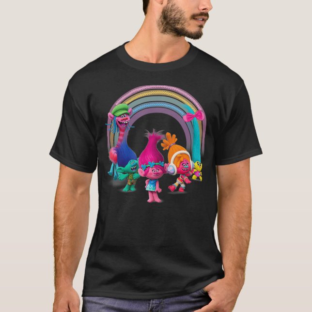 DreamWorks Trollenbogen Rainbow-Party T-Shirt (Vorderseite)