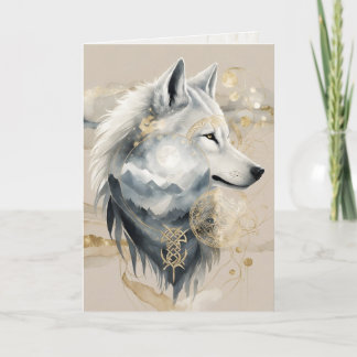 Dreamwoven Guardian Wolf Greeting Card Karte