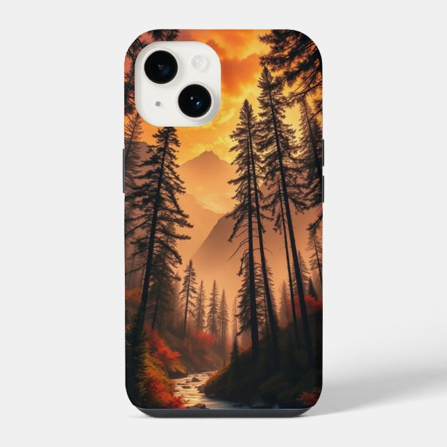 Dreamy Abend Forest iPhone Case Hülle (Rückseite)