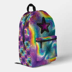 Dreamy Abstrakt Liquid Rainbow Krawatte-Dye Sequin Bedruckter Rucksack