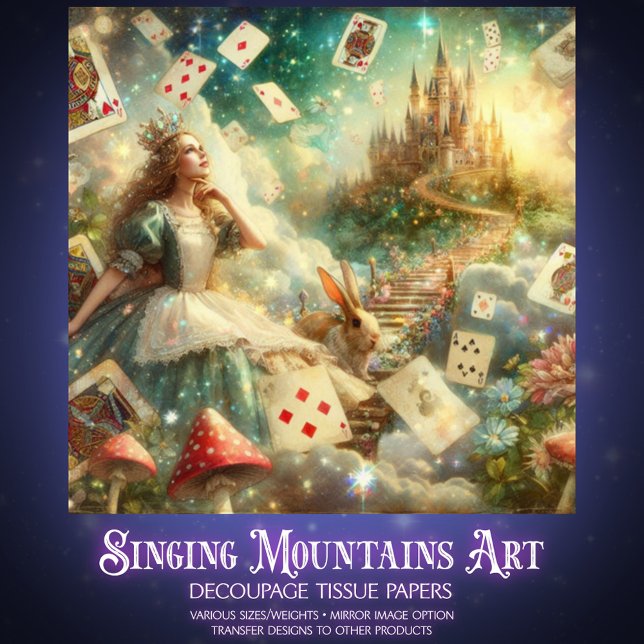 Dreamy Alice In Wonderland Castle Decoupage Seidenpapier (Von Creator hochgeladen)