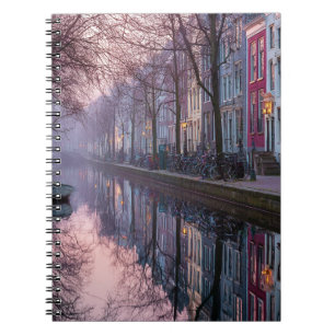 Dreamy Amsterdam Twilight Canal Notebook Notizblock