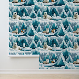 Dreamy Arctic Animal Mural Peel and Stick Tapete