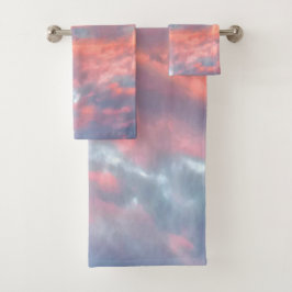 Dreamy Ästhetische Sonnenuntergangswolken Badhandtuch Set