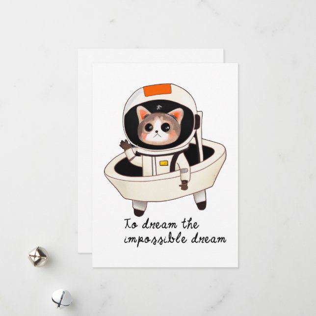 Dreamy Astrocat Feiertagskarte (Vorderseite/Rückseite Beispiel)