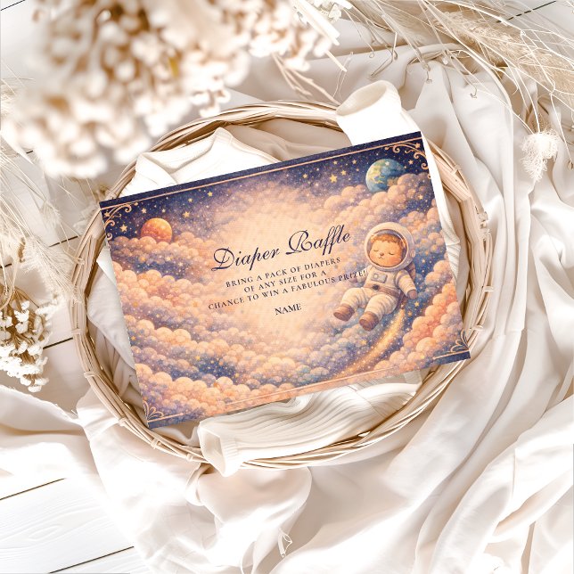 Dreamy Astronaut Cloudscape Diapper Raffle  Begleitkarte (Von Creator hochgeladen)