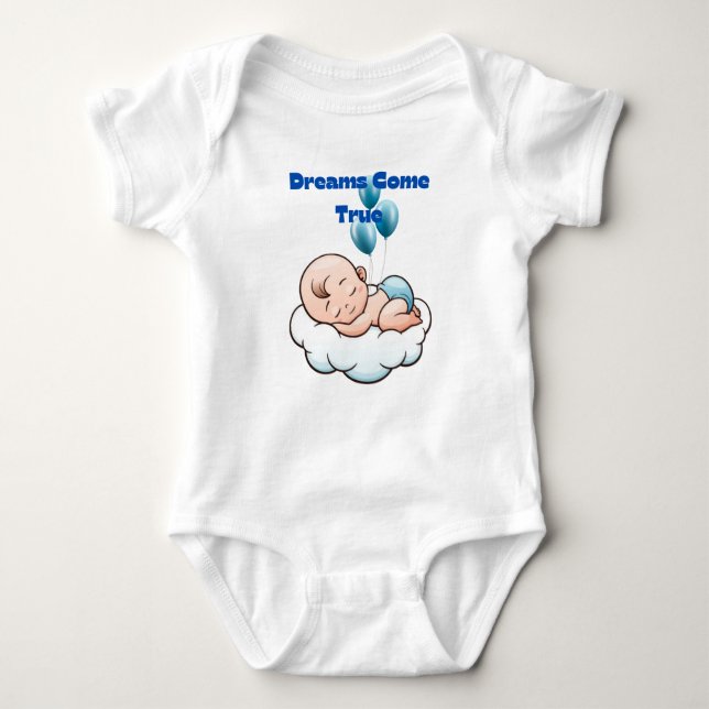 Dreamy Baby Bodysuit - Soft Clouds & Sweet Dreams Baby Strampler (Vorderseite)