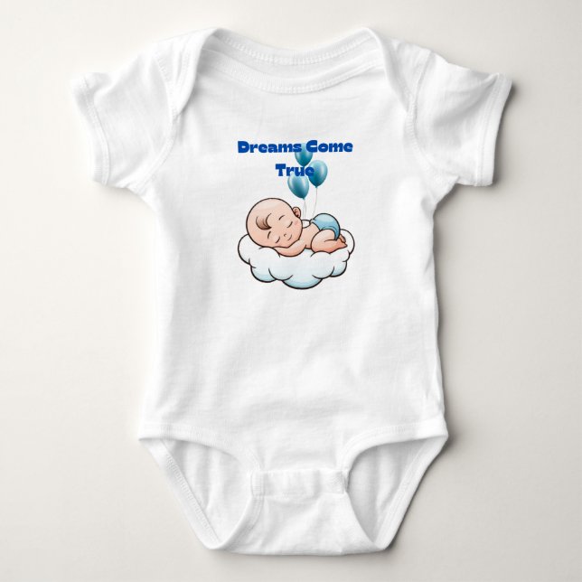 Dreamy Baby Bodysuit - Soft Clouds & Sweet Dreams Strampler (Vorderseite)