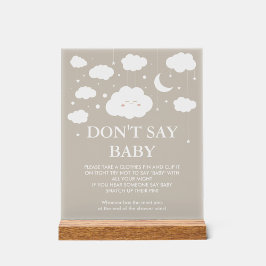Dreamy Baby Shower Game Sage kein Baby Acrylschild
