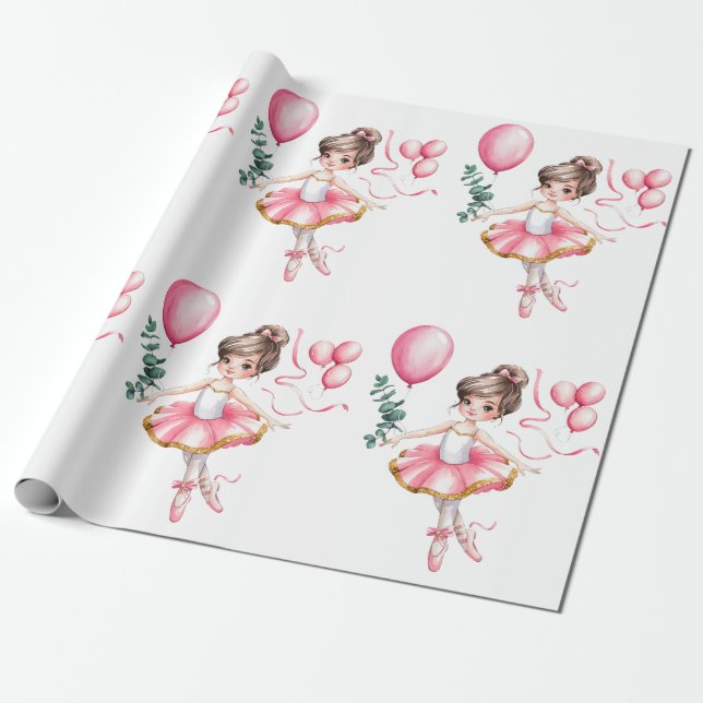 Dreamy Ballerina Flight Birthday Party Geschenkpapier (Ungerollt)