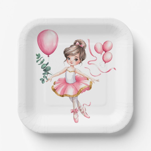 Dreamy Ballerina Flight Birthday Party Pappteller (Vorderseite)