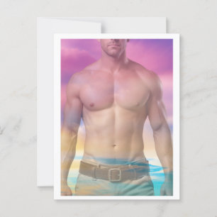 Dreamy Beach Torso Puzzle - Serenity Meets Strengt Postkarte