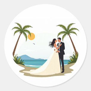 Dreamy Beach Wedding Sticker
