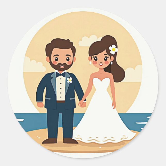 Dreamy Beach Wedding Sticker (Vorderseite)