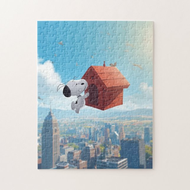 Dreamy Beagle Floating City Comic Illustration Puzzle (Vertikal)