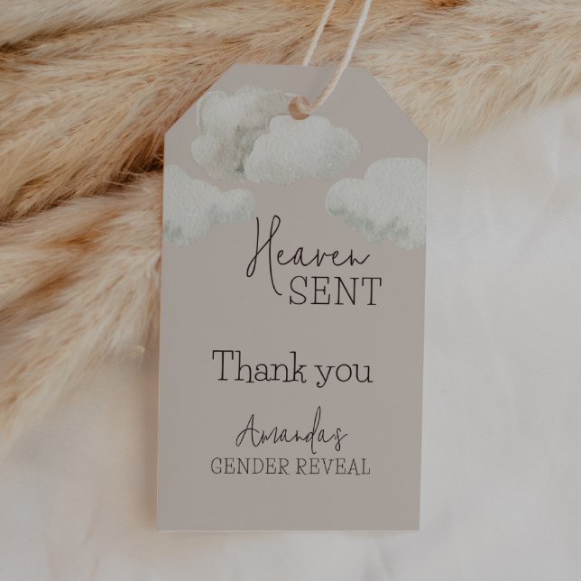 Dreamy Beige neutrale Himmelsmeldung über Geschlec Geschenkanhänger (Von Creator hochgeladen)