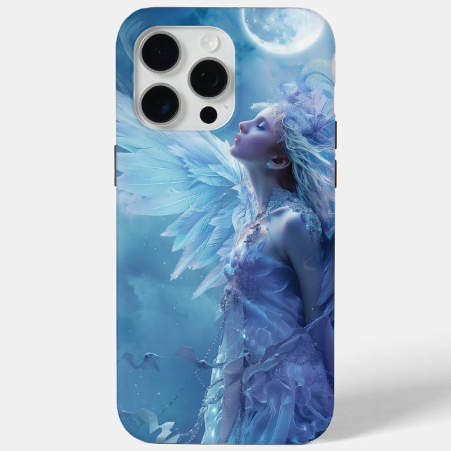 Dreamy Blue Angel and Moon Case-Mate iPhone Hülle (Rückseite)