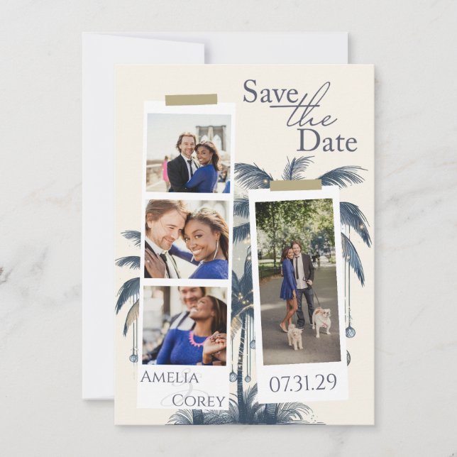 Dreamy Blue Beach Save The Date (Vorderseite)