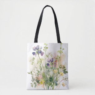Dreamy Blue Blossoms Tote Bag Touch der Romantik