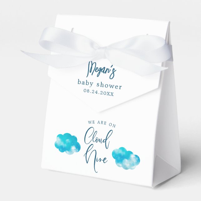 Dreamy Blue Cloud Nine Boy Baby Shower Geschenkschachtel (Vorderseite)