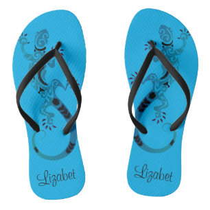 Dreamy Blue Gecko Flip Flops
