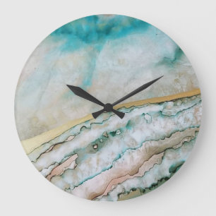 Dreamy Blue Ink Ocean  Wall Clock Große Wanduhr