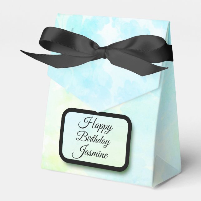 Dreamy Blue Pastel Elegante Personalisiert Geschenkschachtel (Vorderseite)