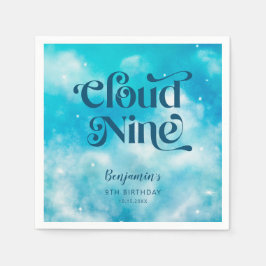 Dreamy Blue Sky Cloud Nine Birthday Party Serviette