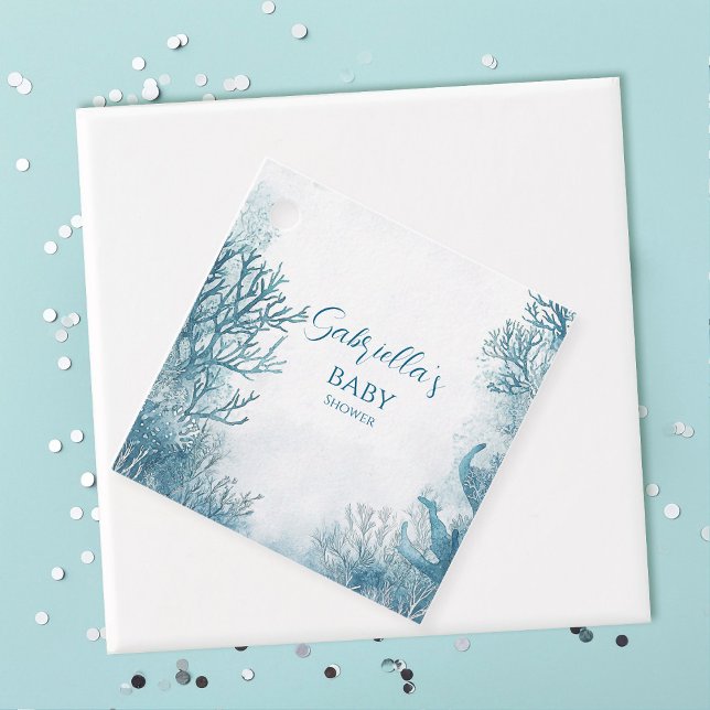 Dreamy Blue Under Sea Baby Shower Geschenkanhänger (Von Creator hochgeladen)