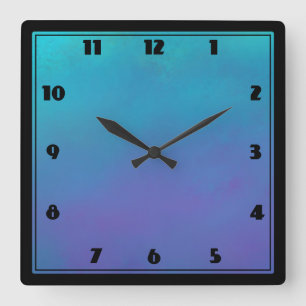 Dreamy Blues Abstract Design Quadratische Wanduhr
