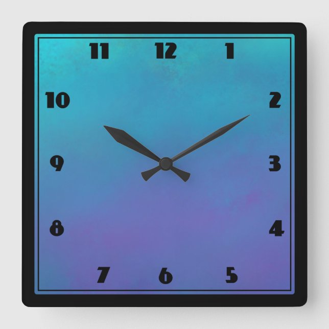 Dreamy Blues Abstract Design Quadratische Wanduhr (Vorderseite)