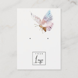 Dreamy Blush Aqua Butterfly Logo Orange Display Visitenkarte