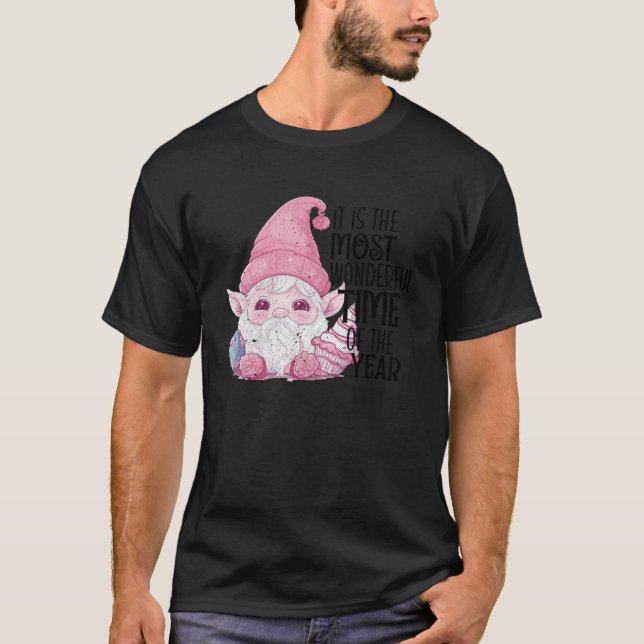 Dreamy Blush Christmas Snowman T-Shirt (Vorderseite)