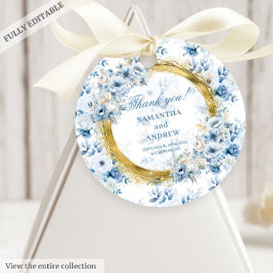 Dreamy Bohemisch Pastel Blue Gold Hochzeit Vielen  Geschenkanhänger